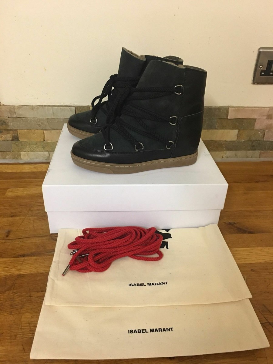 ISABEL MARANT ETOILE Nowles Suede Leather Shearling Lined Ankle Boots  UK