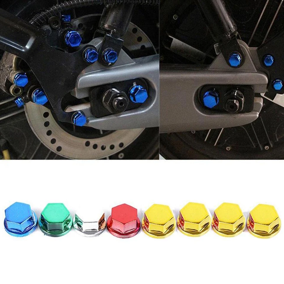 30x Cubiertas de tapa de perno de tuerca de tornillo para motocicleta aptas para Yamaha Kawasaki Honda Honda Foto 4 de 4