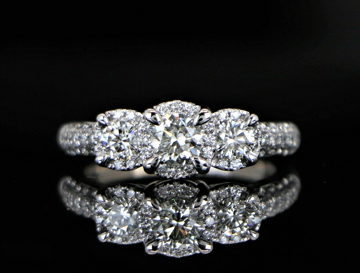 Black Diamond Wedding Zales Trio Wedding Band Set Three Stone