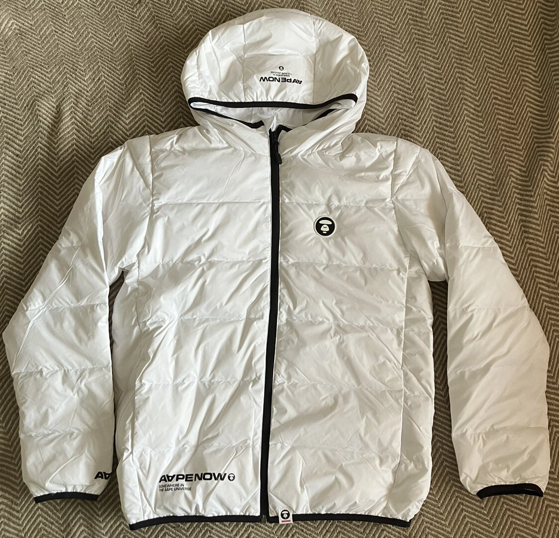 BNWT Aape by A Bathing Ape Bape White Down Puffer Jacket Size Small RRP  £220 | eBay