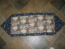 14" x 40" Vintage Handmade "Silent Night" Nativity Scene Table Runner 065 