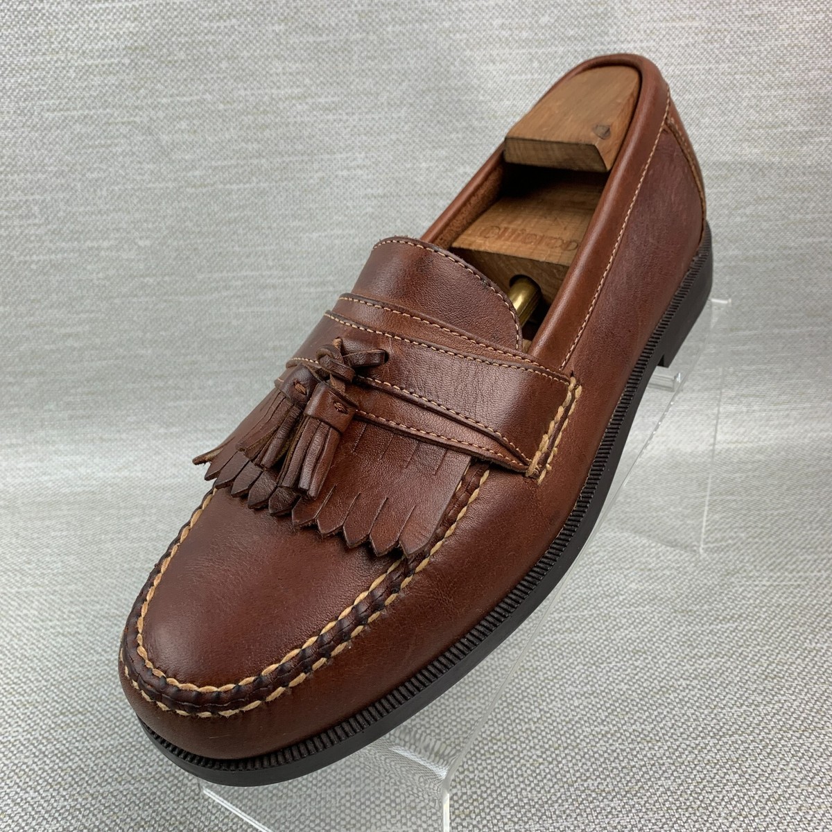 Dexter Loafers Brown Leather Kiltie Tassel Round Stitch Toe  display picture 2