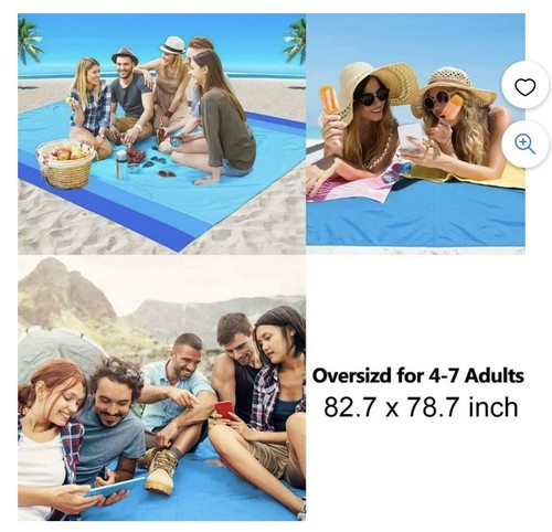Outdoor Pocket Picnic Blanket Waterproof Beach Mat Camping Travel Sand Free Rug - Picture 6 of 8