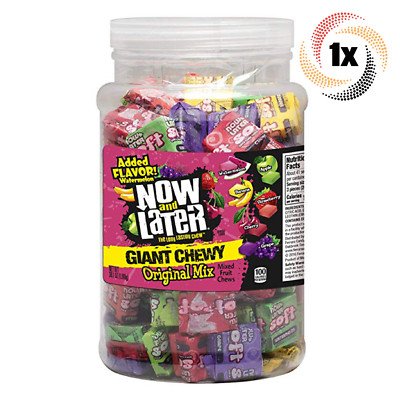 1x Tub Now & Later Giant Chewy Original Mix Fruit Chews | 120 Per Tub | 38.1oz