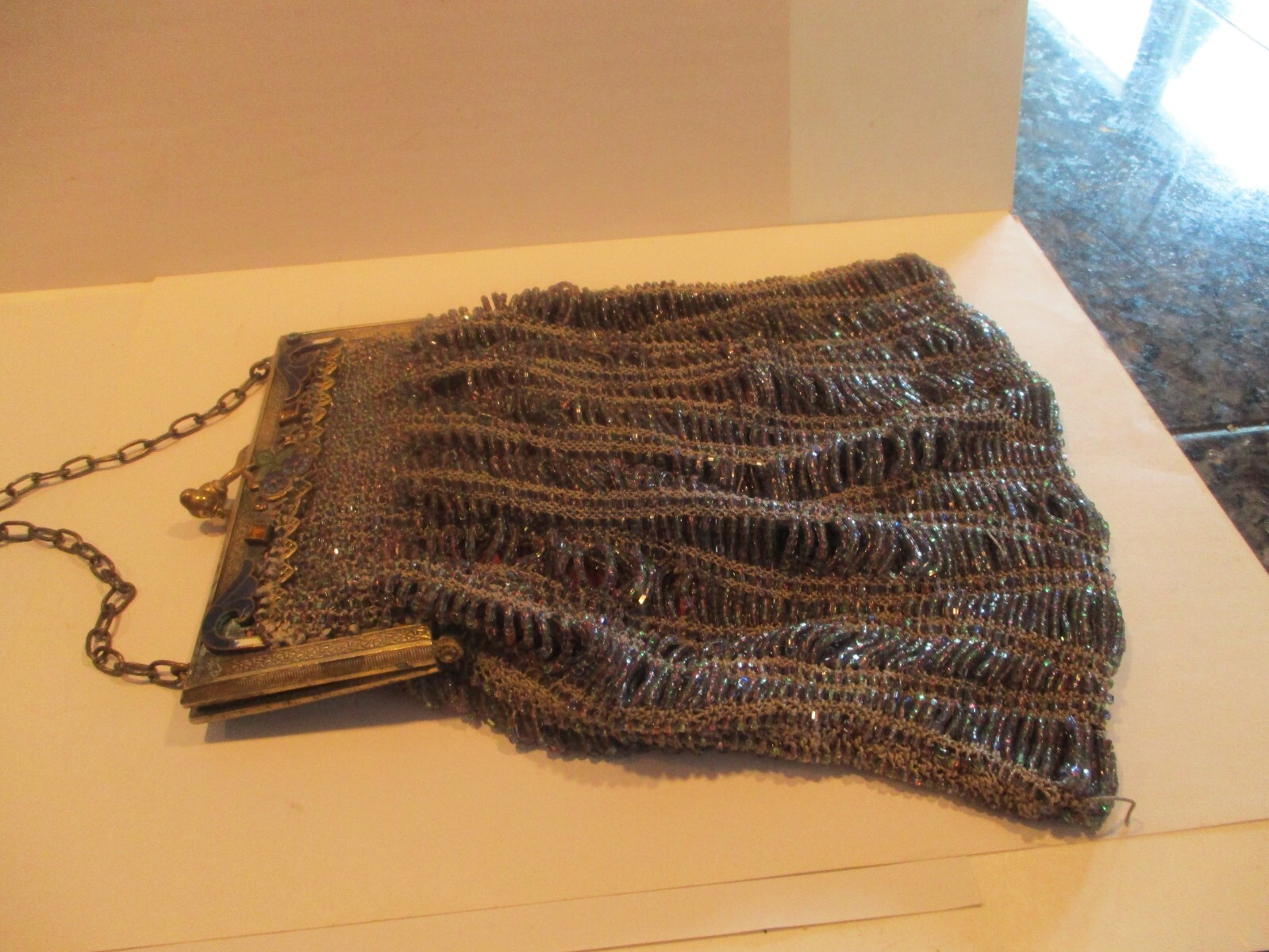 Antique Mesh Micro Beaded Purse - image 1