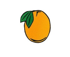 Patch embroidered iron on cloth badges kawaii biker applique food fruit orange