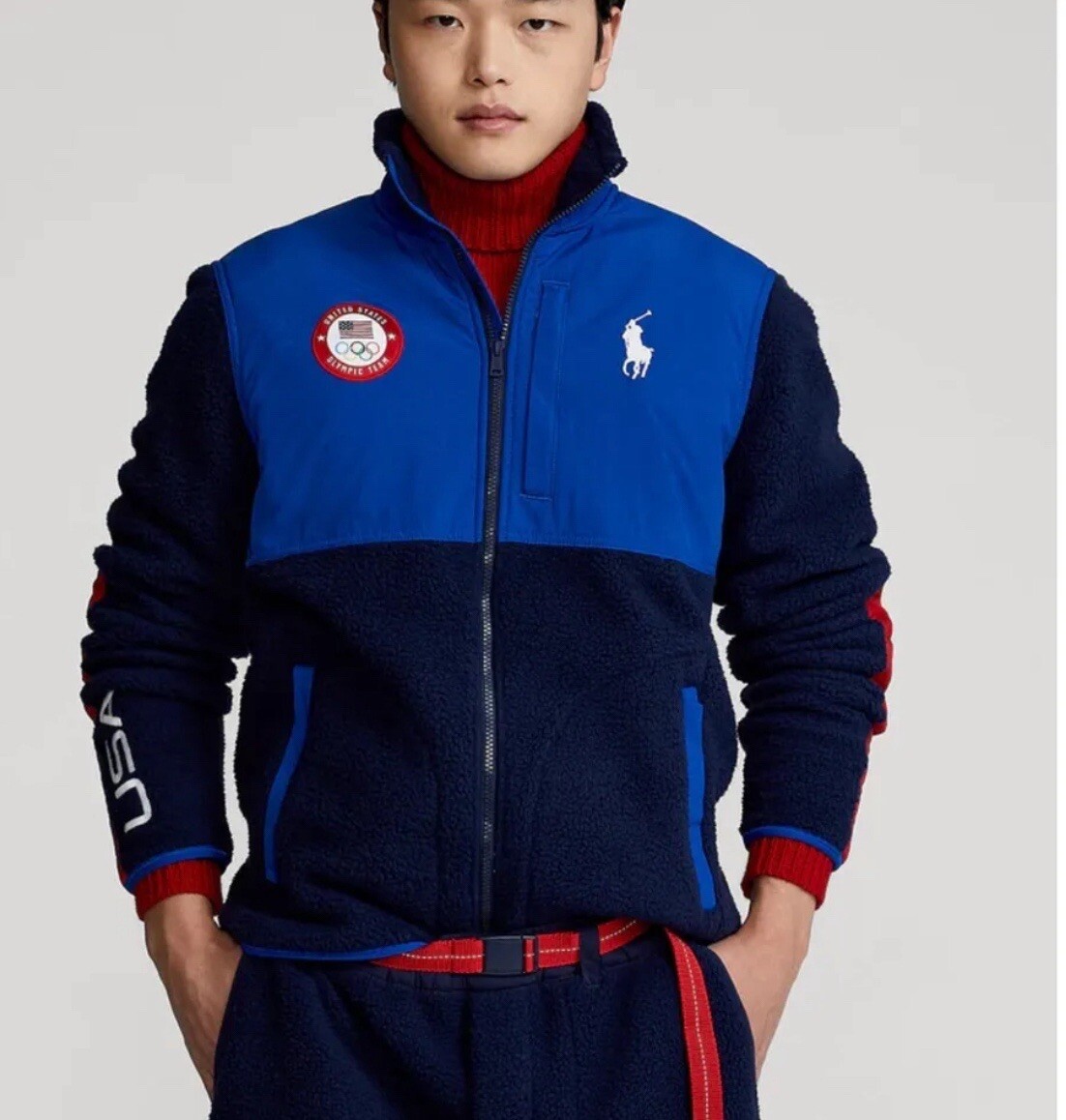 🔥 Polo Ralph Lauren Team USA 2022 Olympics Hybrid Fleece Jacket