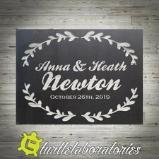 Custom Wedding Wreath Name Sign