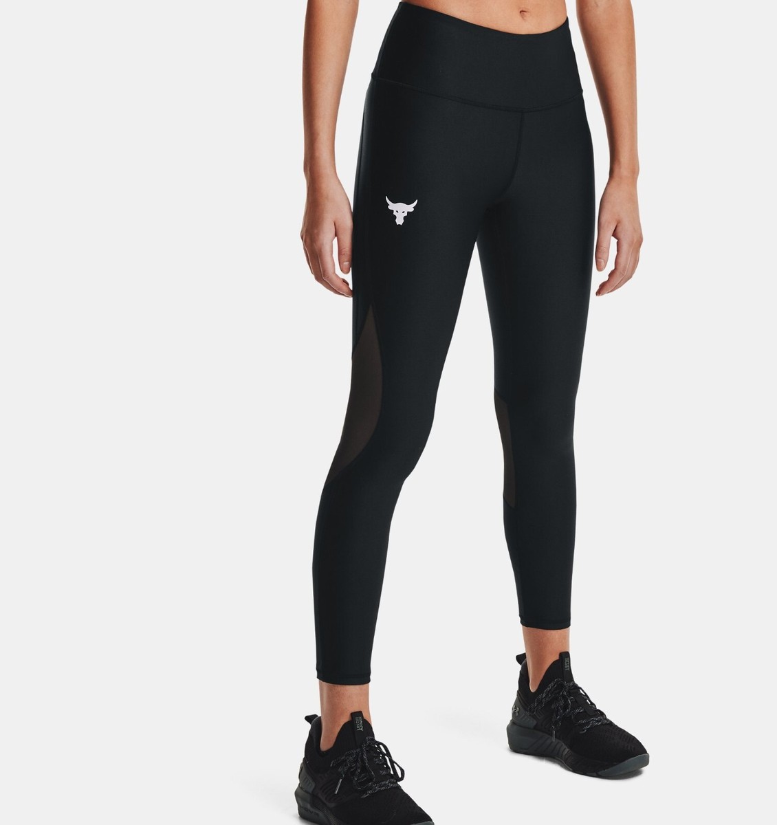 UNDER ARMOUR WOMEN'S PROJECT ROCK HIGH-RISE ANKLE LEGGINGS BLACK#1361067-NWT