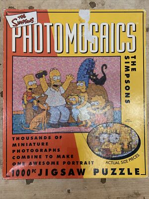 The Simpsons 1000 Piece Photomosaic Puzzle New Read Description (H