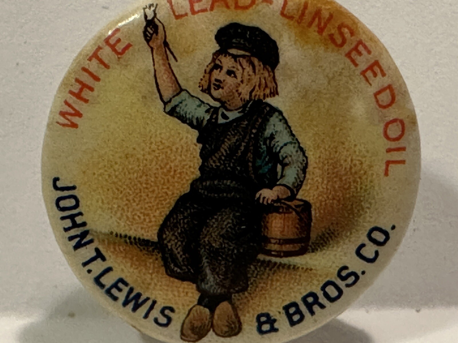 Vintage Dutch Boy Paint Advertising Pinback National Lead Varnish