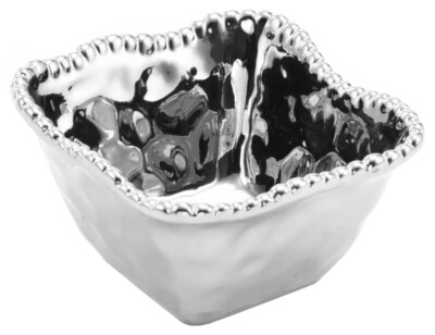 Pampa Bay Verona Square Snack Bowl, Silver (CER-2251)