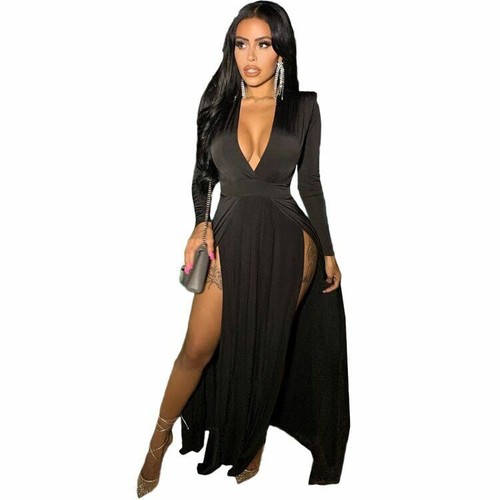 High Slits Evening Maxi Dress 
