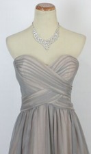 New Roberta $85 Gray Prom Formal Short Dress Strapless Evening Size 3 Gown NWT