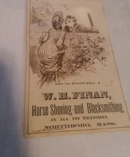 Vintage Advertising 1882 M.C. Penneman HORSE SHOEING & BLACKSMITH  W.H. Finan 