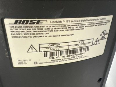Bose CineMate GS Series II Digital Home Theater Speaker System w