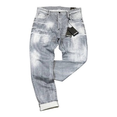 Neu DSQ2 Cool Guy Jeans Ripped Grau Herren Stretchy Washed Slim Fit Jeans