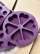 Tupperware Silikonform Herzchen Herzen Backen Backform Muffin Herz lila