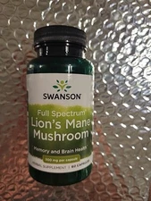Swanson SW1096 Full Spectrum Lion's Mane Mushroom  Premium - 60 Capsules