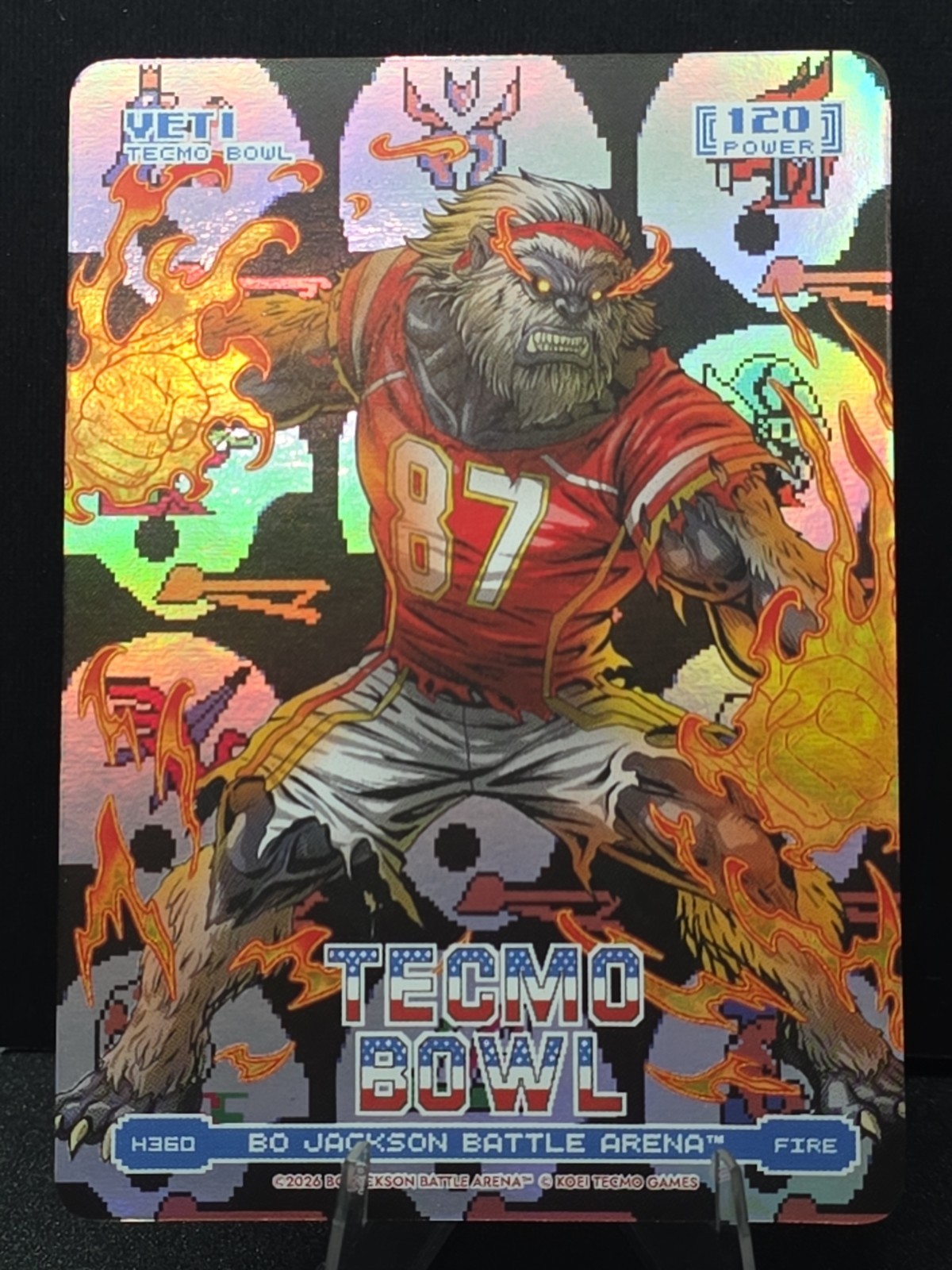 Bo Jackson Battle Arena Tecmo Bowl Holo Yeti (Travis Kelce) Fire H360