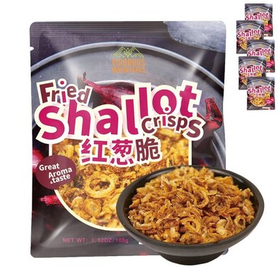 VIGOROUS MOUNTAINS Pure Fried Shallot Crisps  17.6 oz Pack of 5, Crunchy and ...
