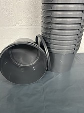 12x 3 LITRE FOOD GRADE PLASTIC BUCKETS. HANDLE & LID. TAMPER EVIDENT. GREY.ROUND