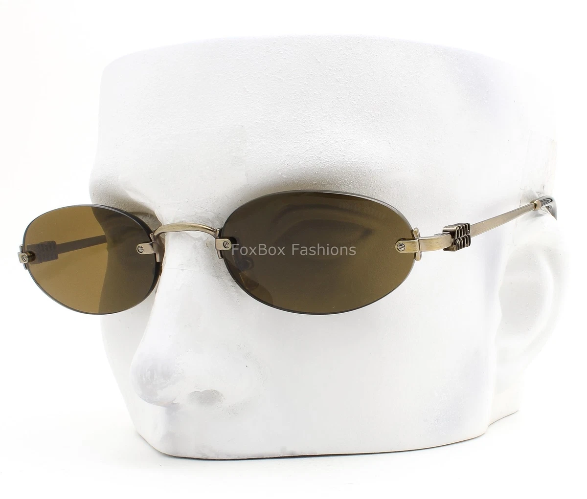 Miu Miu Women Sunglasses Old Gold Brown Rectangle MUB50S 26C09Z NEW AUTHENTIC Gold Brown Sunglasses Miu Miu for Women for sale | eBay main image 2