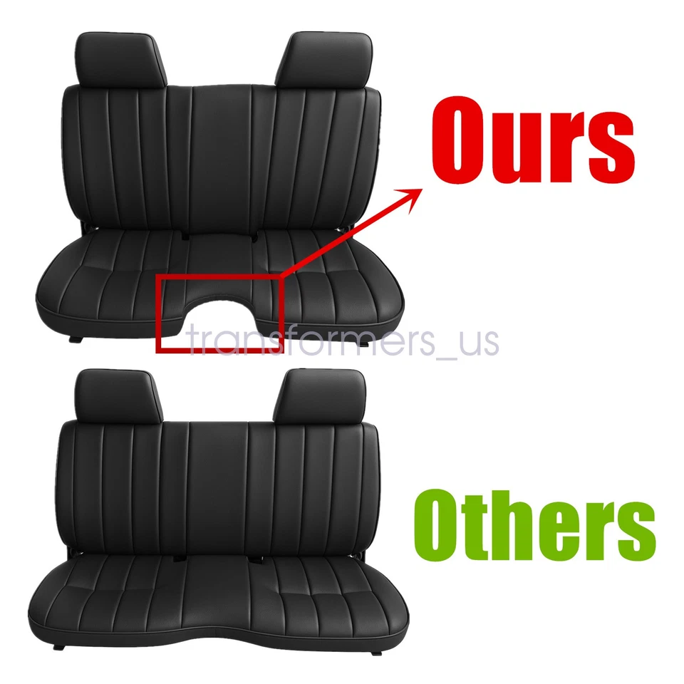 Fundas de asiento de banco negras para camioneta Toyota 1987 1988 1989 1990 1991 1992 1993 1994 Foto 3 de 4