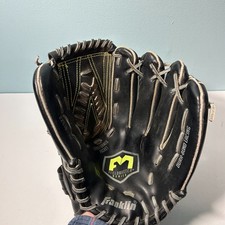 Franklin 13" Fieldmaster Baseball Glove RHT Black Green 22610 CFS EUC