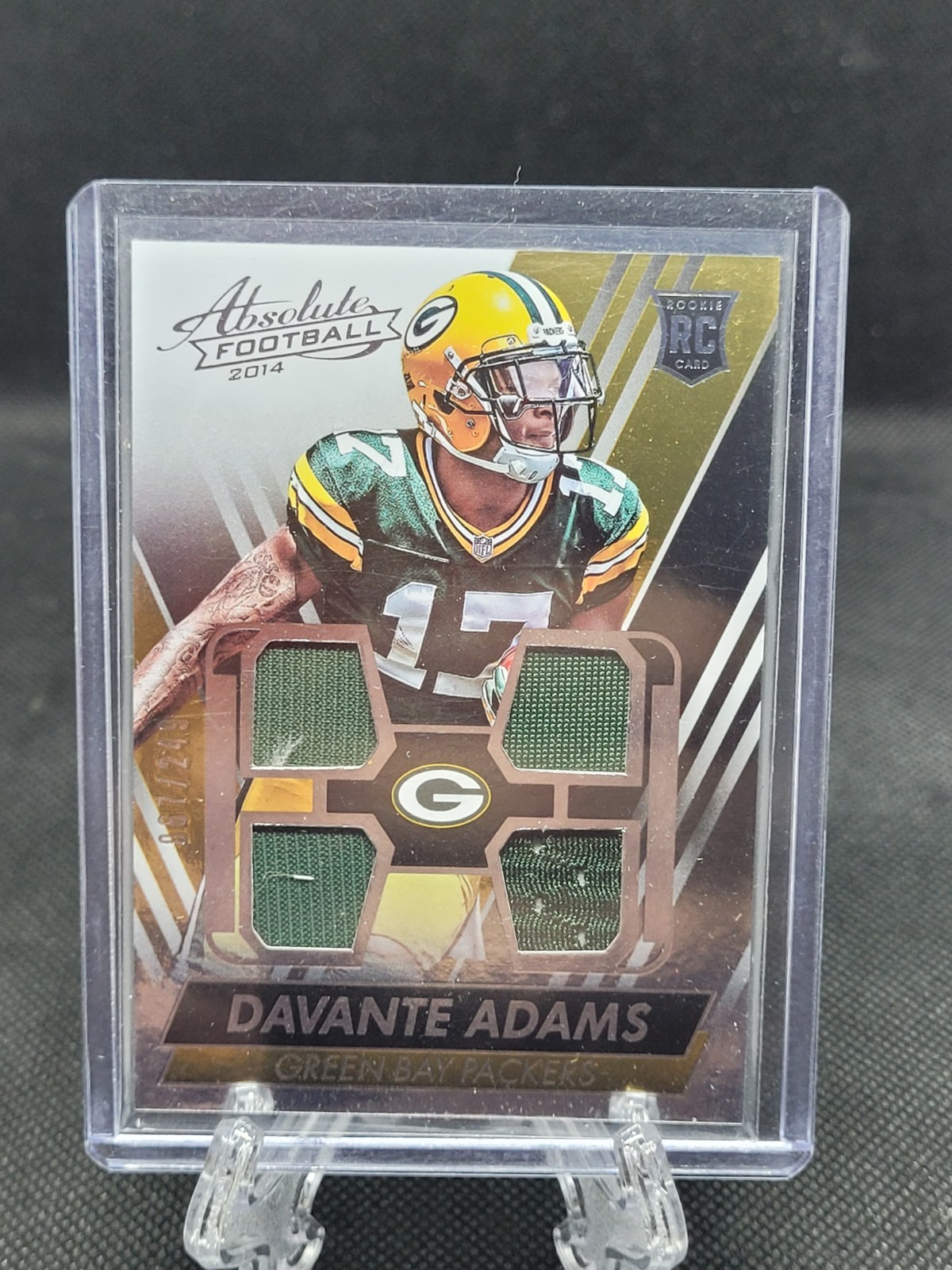Davante Adams Panini Absolute Rookie Jersey Quads #DA Base