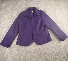 Chico  s Blazer Women  s 2 Purple Career Minimalist Tailored Jacket Office Preppy