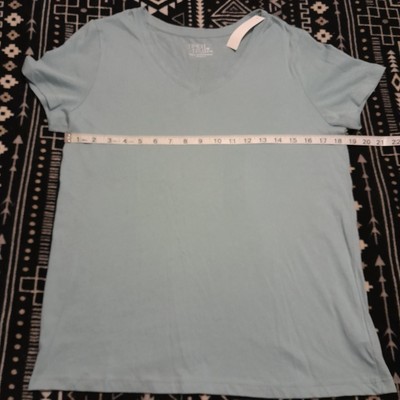 Time & Tru Short Sleeve Tee Medium Blue