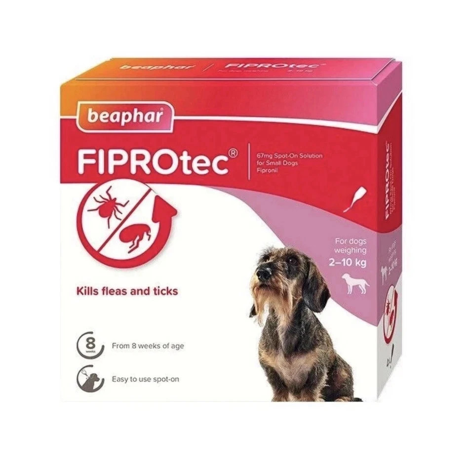 Beaphar FIPROtec Spot-On for Small Dogs 2–10kg Flea & Tick Treatment 1 Pipette