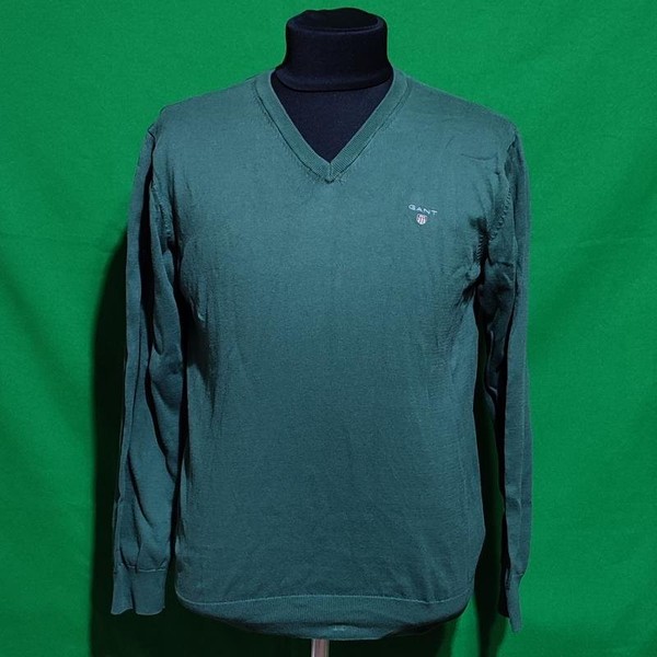 Men Gant Sweater Green Cotton 36 / S / 44