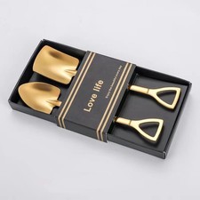 Golden Shovel Spoons for Desserts Coffee Tea Shovel Spoon Set Grapefruit Sp