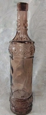 Amethyst Glass Bottle Decor 12'' 3''D / With Cork 