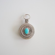Carol Felley Vintage Sterling Silver Reversible Round Canteen Pendant