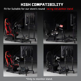 Dardoo TV Monitor Stand Adjustable Fits For Round Tube Racing Simulator Cockpit