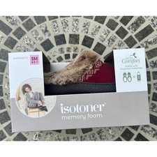 Isotoner Women EcoComfort Memory Foam Slippers Chili Pepper Burgundy Small 6.5-7
