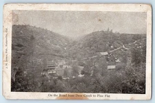 c1920 Porterville California CA Postcard On Road Deer Creek Pine Flat Mountain