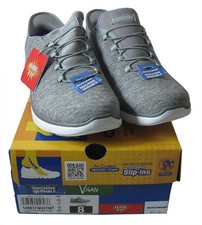 Skechers Slip-Ins Summits Dazzling Haze Gray Bungee Sneaker 8 Wide Fit NIB 75