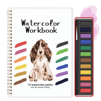 Watercolor Workbook, Water Coloring Book, 12 Different Patterns of Original D...