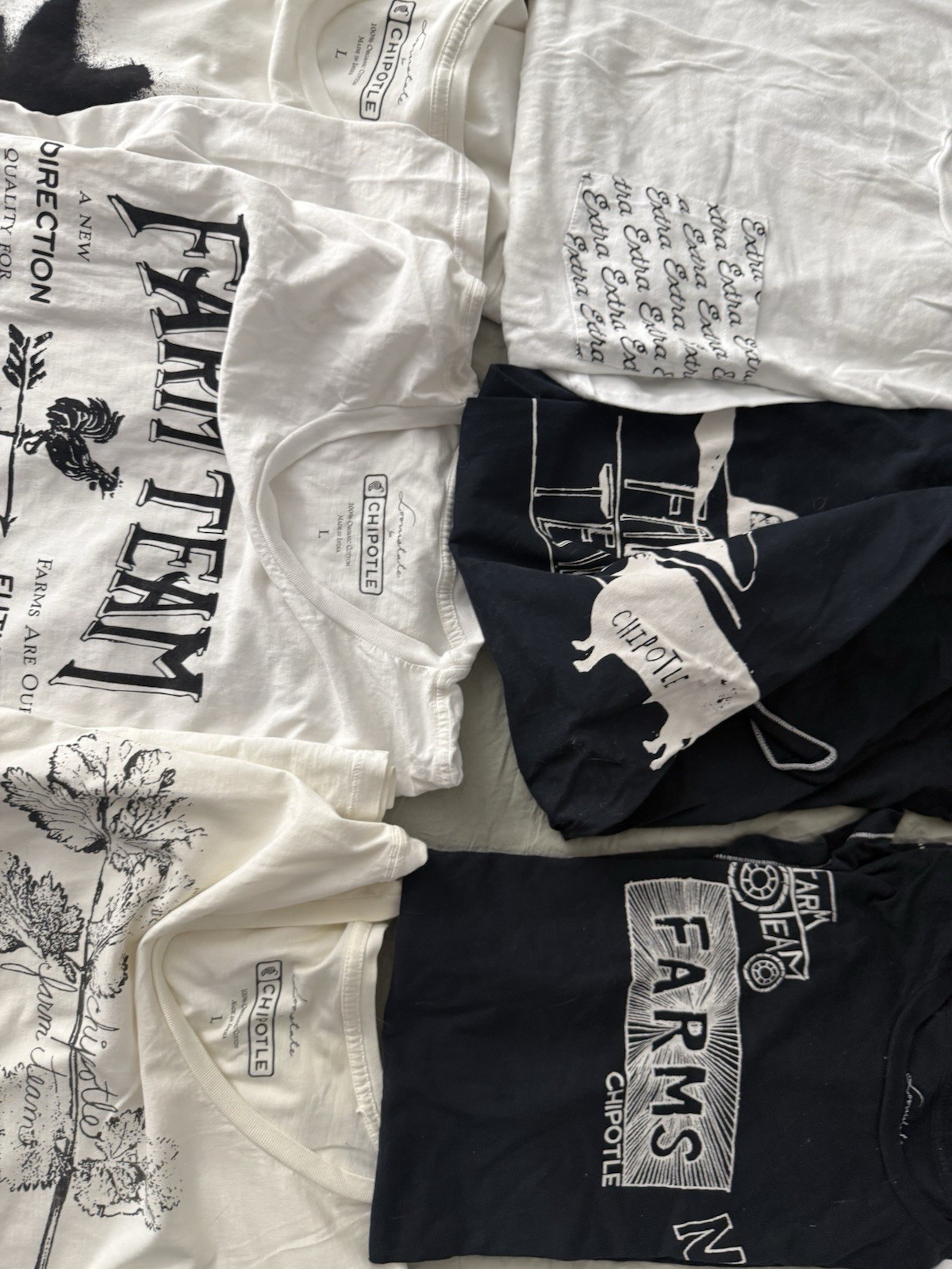 ULTRA RARE CHIPOTLE SHIRT LOT MOSTLY SIZE L