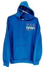 NASA Blue Space Shuttle Hoodie Excellent Unisex M and W - SMALL