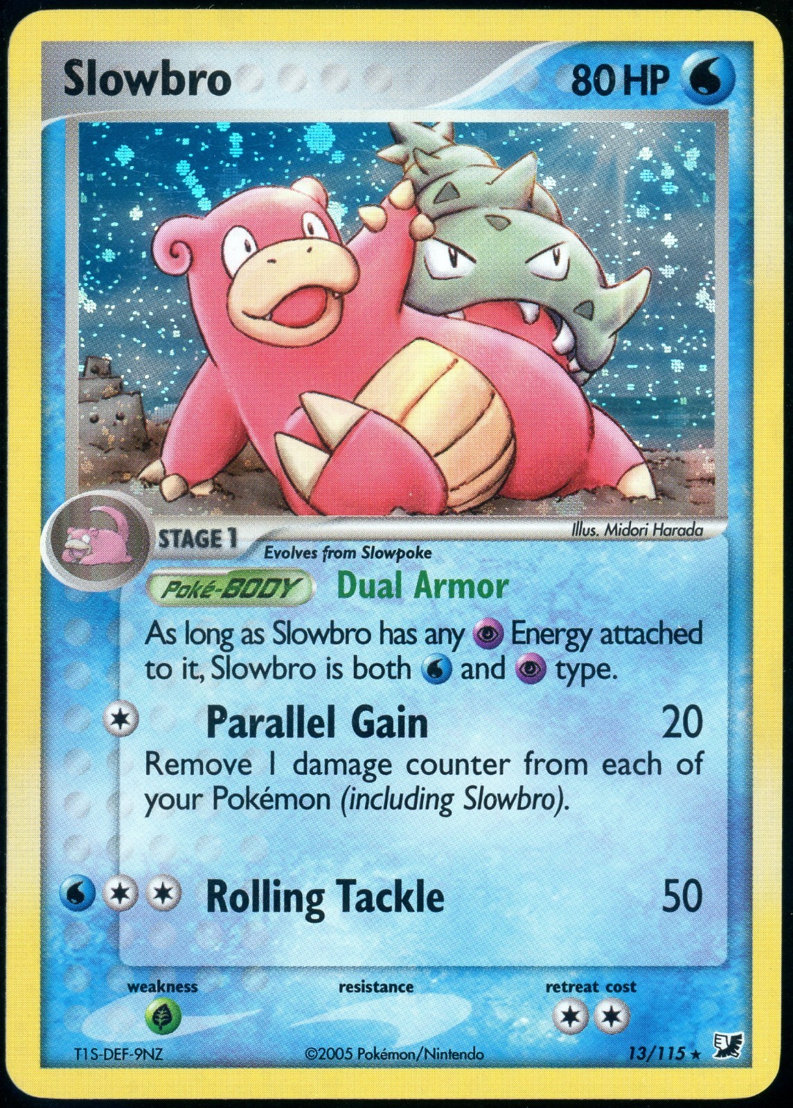 Pokemon Card - Slowbro Unseen Forces 13/115 Holo - LP