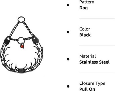 Herm Sprenger Black Stainless Steel Prong Dog 16in (41cm) x 2.25mm,