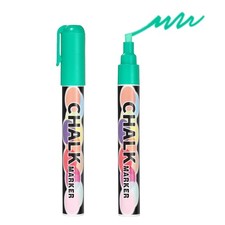 Liquid Chalk Markers 6mm, 2 Pcs Chalkboard Markers Erasable Tip, Emerald Green