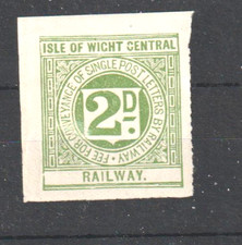 GB :1899 RAILWAY LETTER  STAMP :  2d ISLE of WIGHT  CENT. RLY, MINT, cat. no 1?