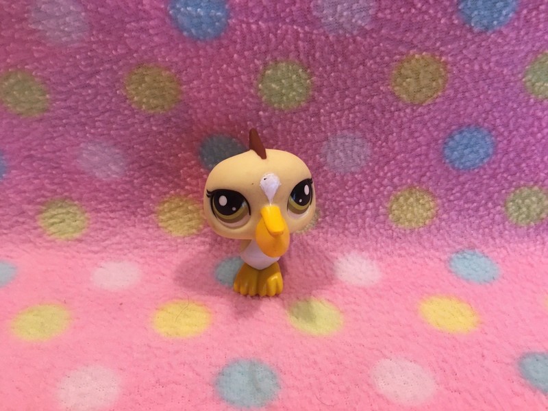 Littlest Pet Shop Lps Pet  Yellow PELICAN BIRD PET Green Eyes New! Hasbro