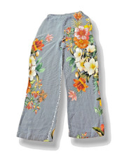 Farm Rio Anthropologie Pants Womens sz. P Multicolor Tropical Floral Wide Leg